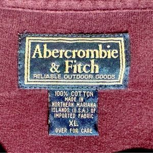 Maroon Abercrombie & Fitch Long Sleeve Polo